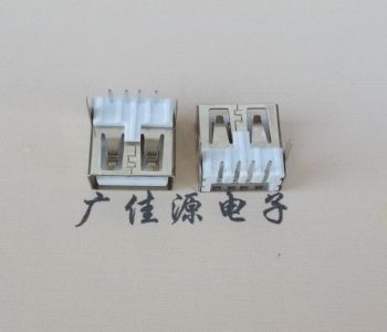 虎门镇 USB2.0 AF 90度 直插脚 无后盖 平口铜壳