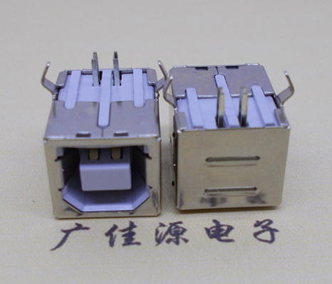 虎门镇USB BF90度母座 打印机接口 卧式插板DIP白胶