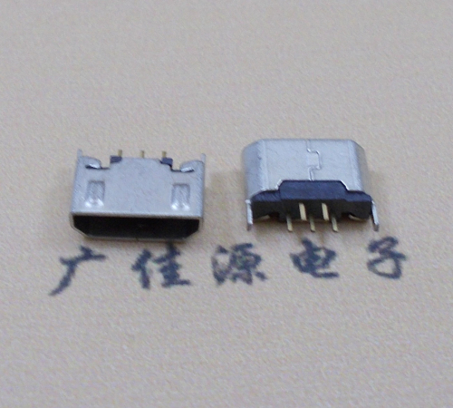 虎门镇迈克USB 180度母座5p直插带地脚1.5端子直口