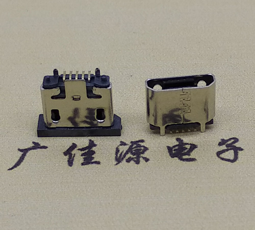 虎门镇micro usb5p母座立式贴板H=5.1无边有柱