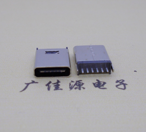 虎门镇直立式插板Type-C6p母座连接器高H=10.0mm