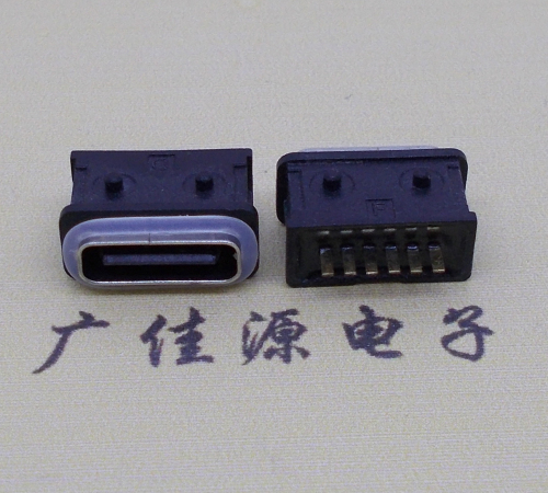 虎门镇防水type-c6p母座立式直插带定位住连接器
