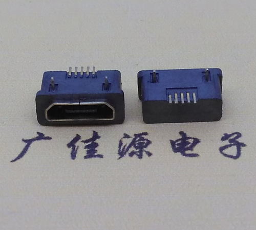 虎门镇MICRO USB5p防水接口 90度卧式 两脚插板牢固