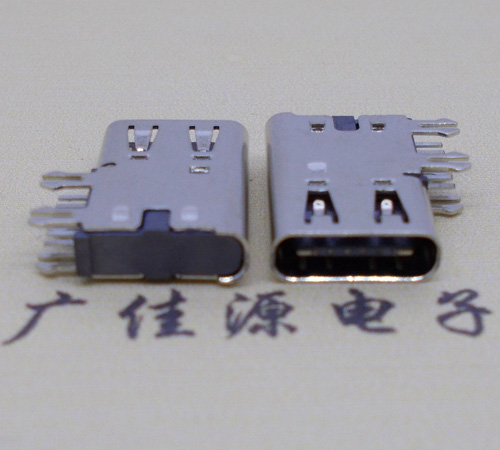 虎门镇侧插USB3.1接头座子.90度type-c母座.6p侧插连接器