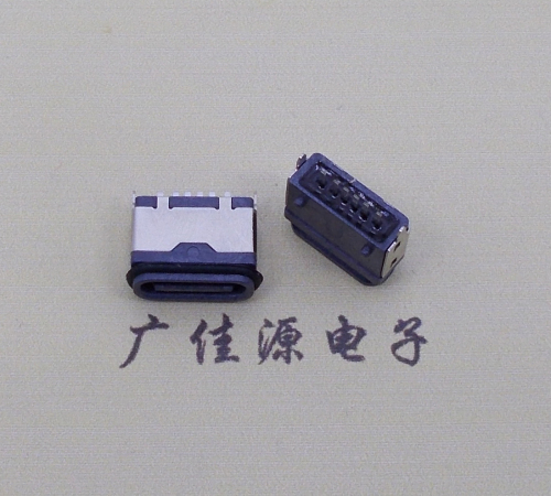 虎门镇usb type c6p防水立插母座两脚插带定位柱